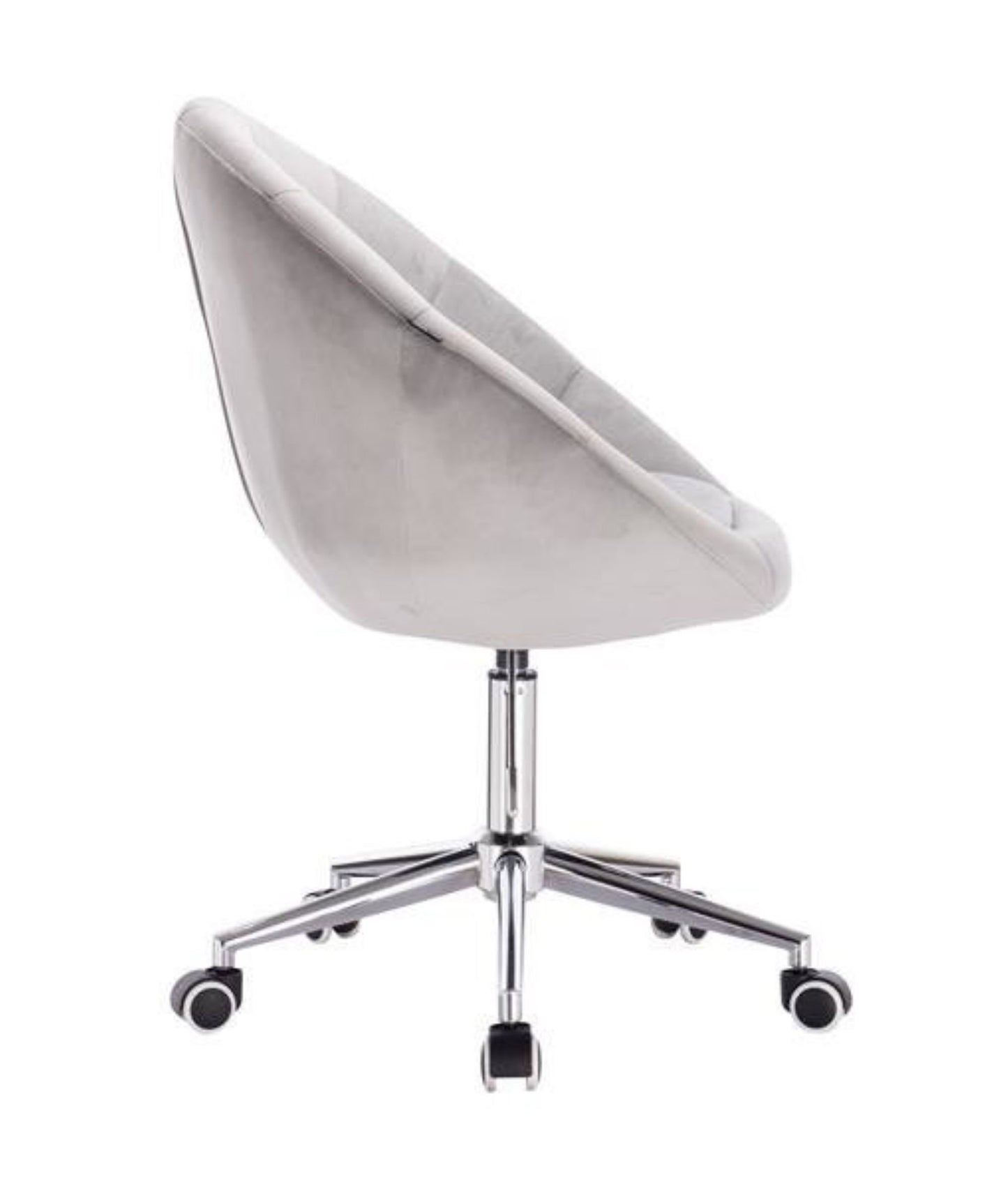 Verstellbarer Designer-Sessel aus Samt für Büro/Schreibtisch mit Drehfuß in Grau/Fuchsia/Pink