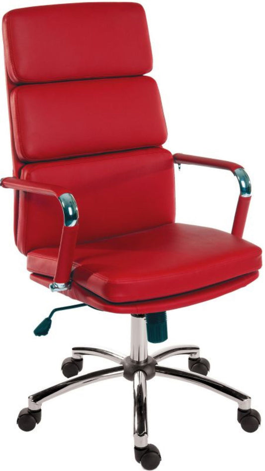 Retro style executive chair in Red, Black, White, Brown