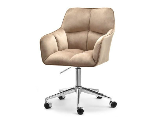 Designer velvet adjustable armchair office/desk chair with  swivel base in ink Blue / Green/ Beige / Pink/ Grey