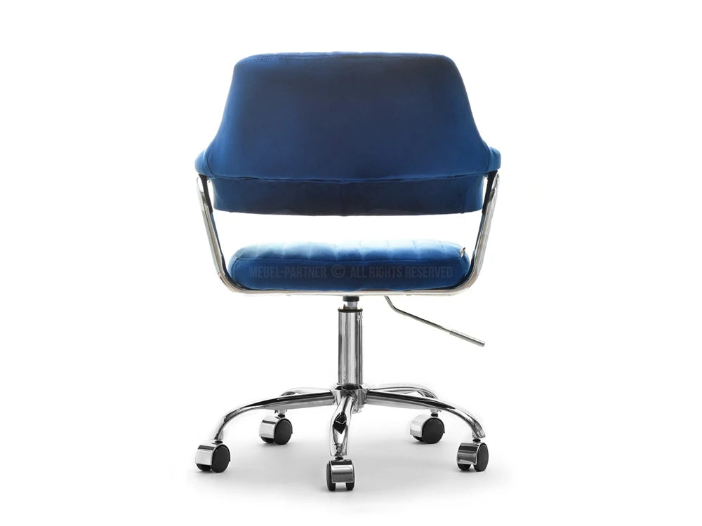 RETRO Adjustable Swivel office desk chair in Blue Velvet