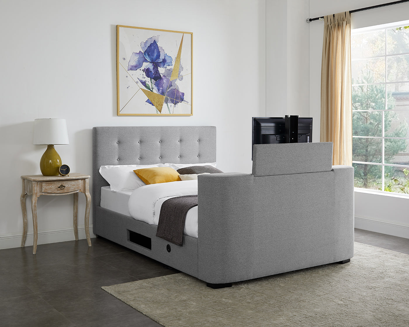Mayfair TV Double Bed Grey