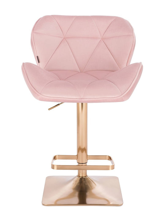 Verstellbarer Designer-Barhocker aus Samt mit goldenem Fuß