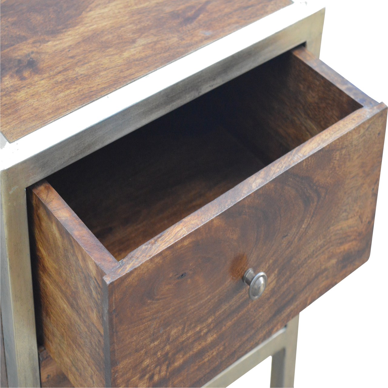 Gold Iron Frame Bedside Table