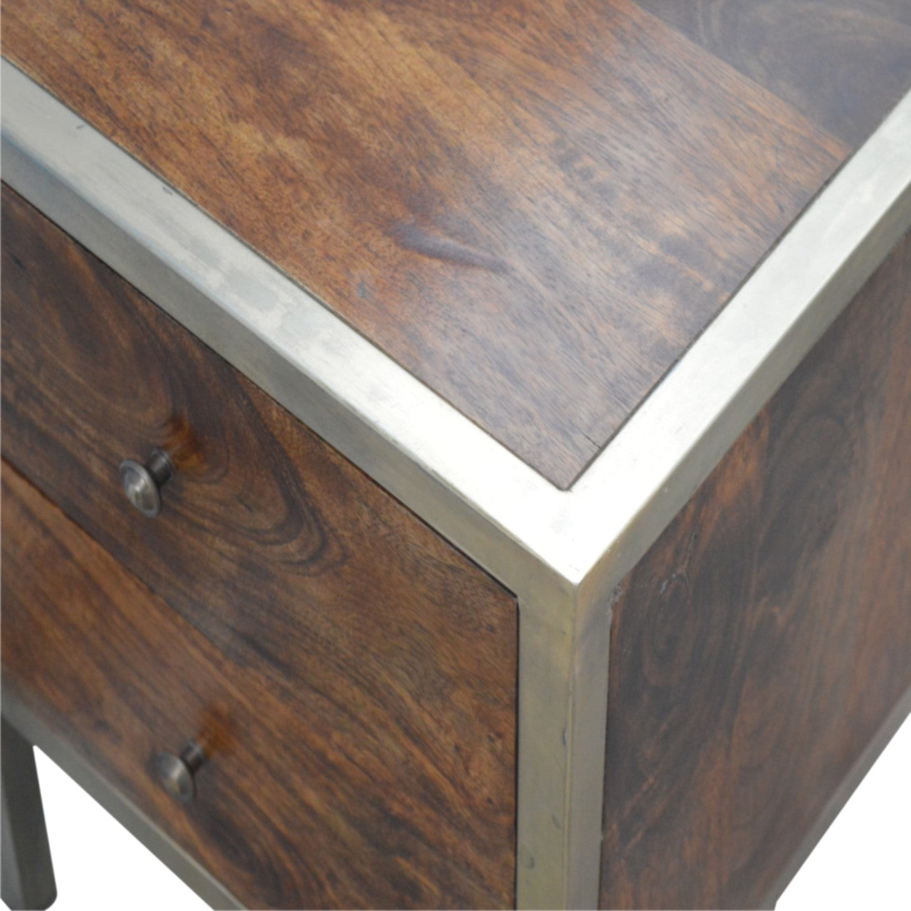 Gold Iron Frame Bedside Table