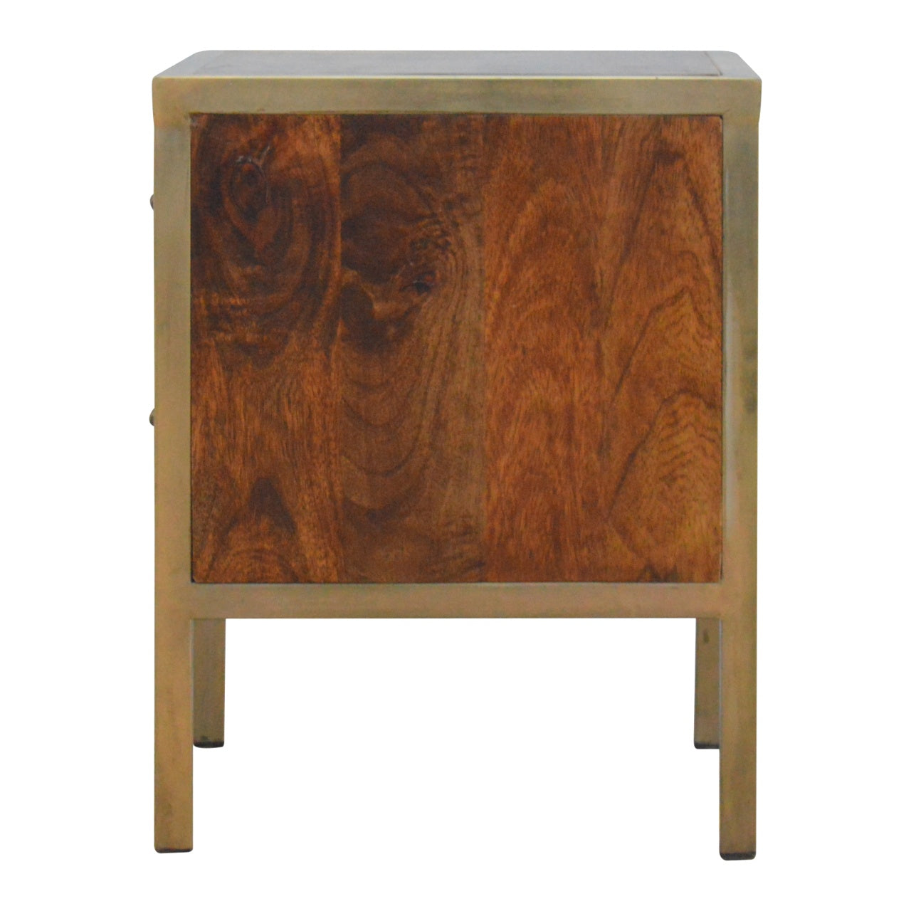 Gold Iron Frame Bedside Table