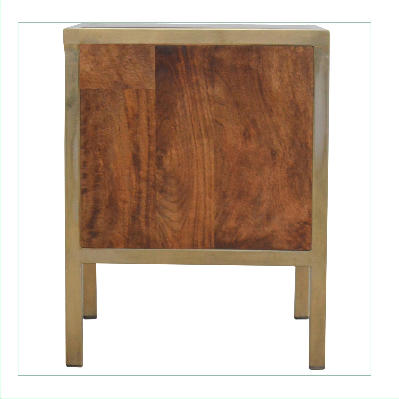 Gold Iron Frame Bedside Table