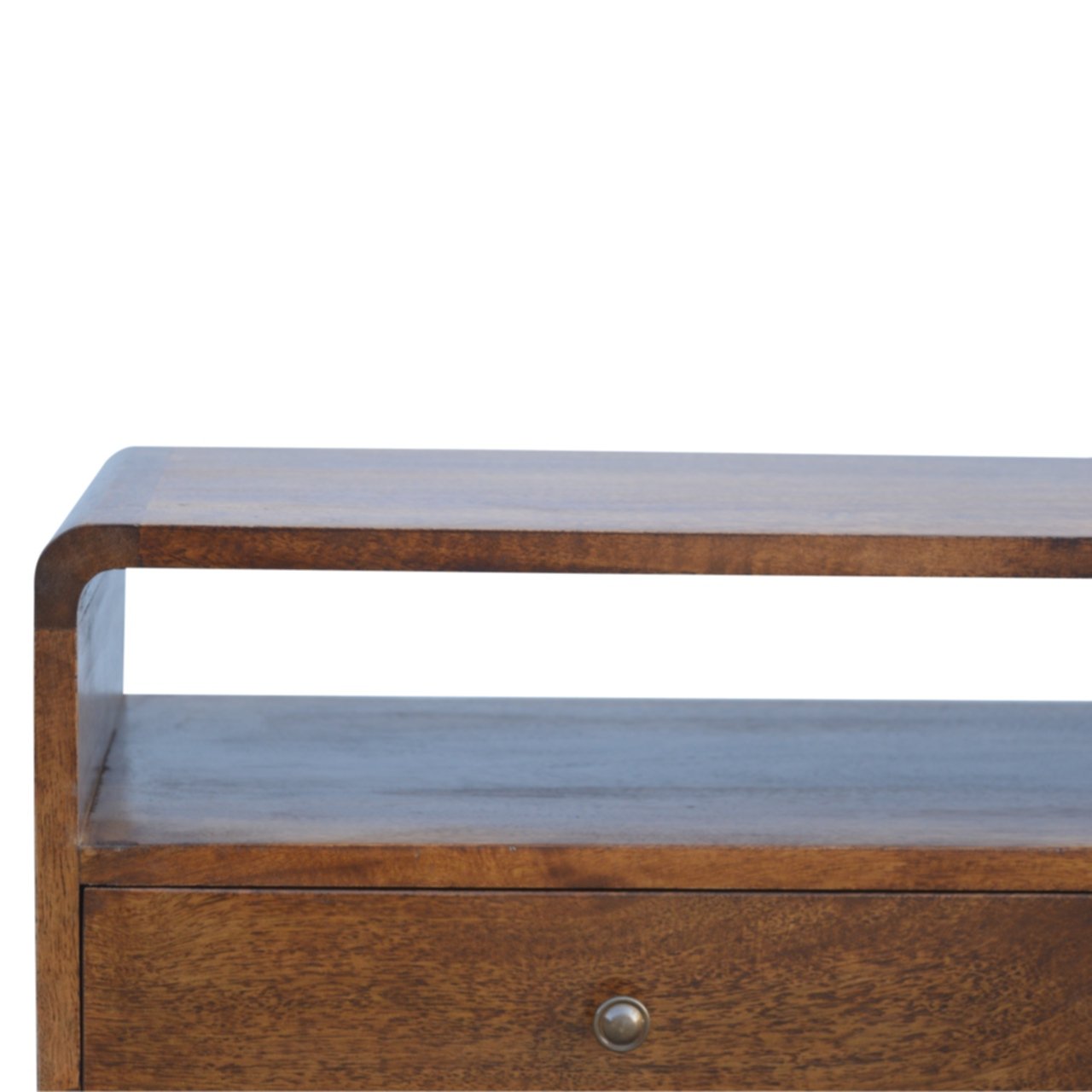 Curved Chestnut Retro Media TV Unit