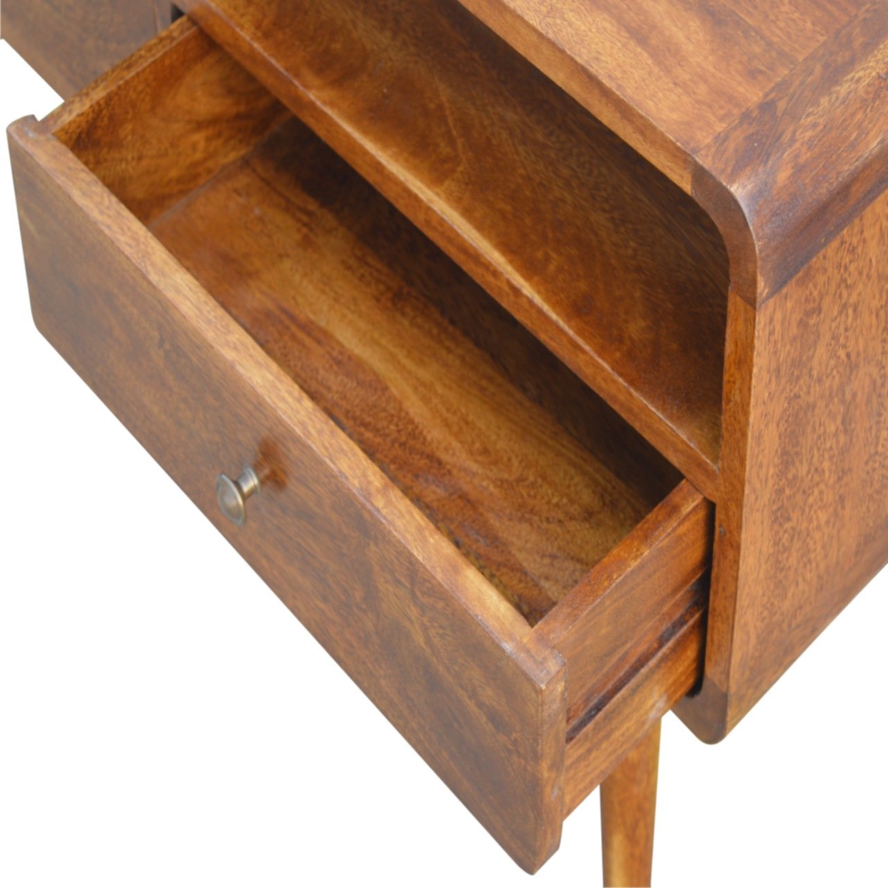 Curved Chestnut Retro Media TV Unit