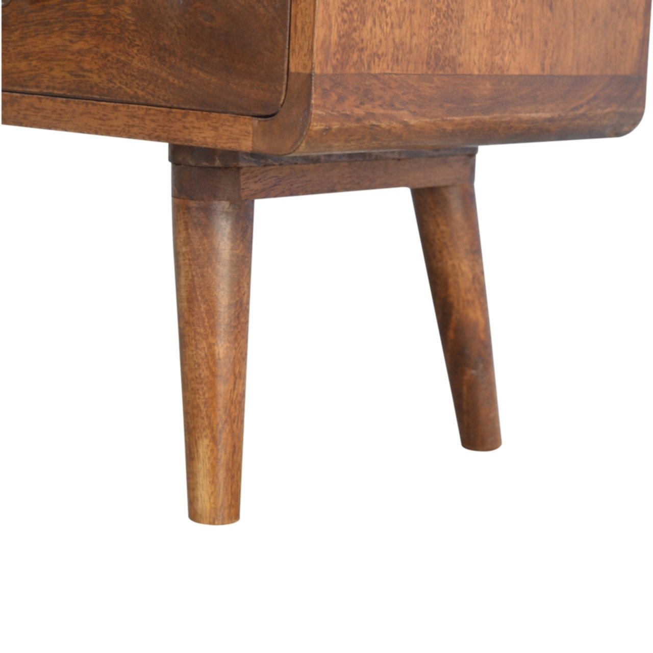 Curved Chestnut Retro Media TV Unit