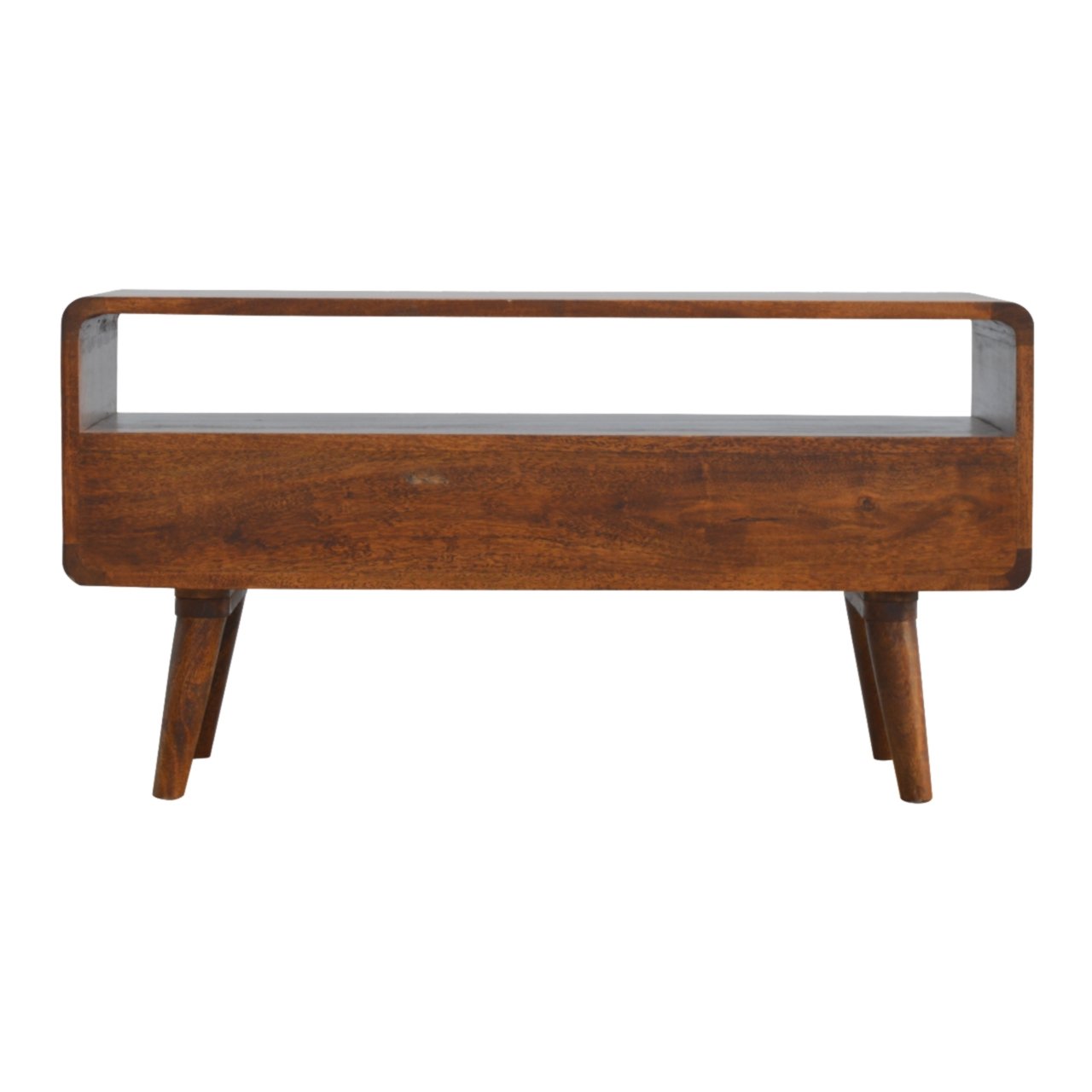 Curved Chestnut Retro Media TV Unit