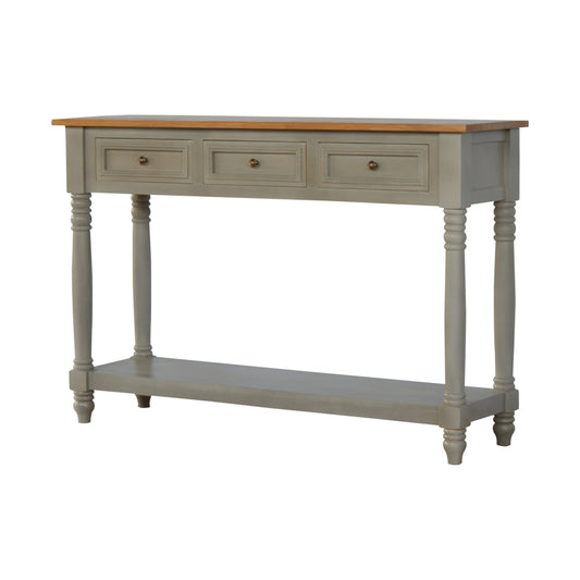 Grey Painted Console Table with Turned Legs