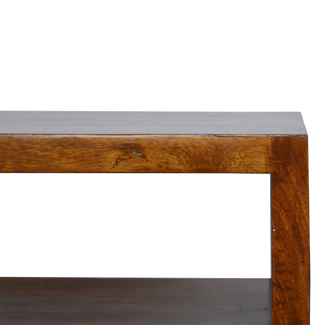 Mid Century Chestnut Media Unit with Gold Bar