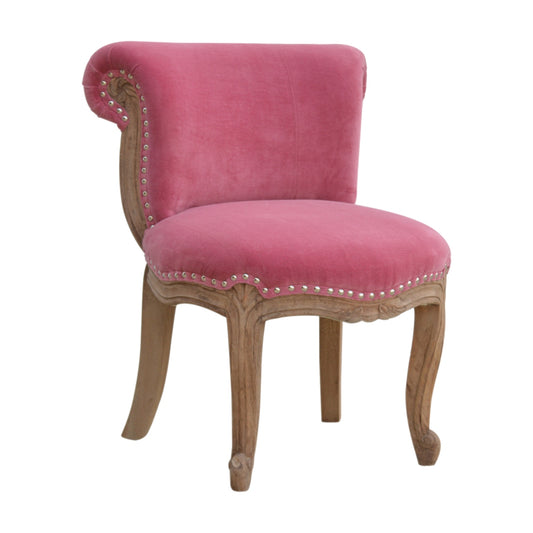 Pink Velvet Occasional Studded Chair
