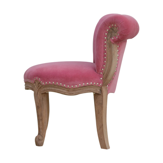 Pink Velvet Occasional Studded Chair