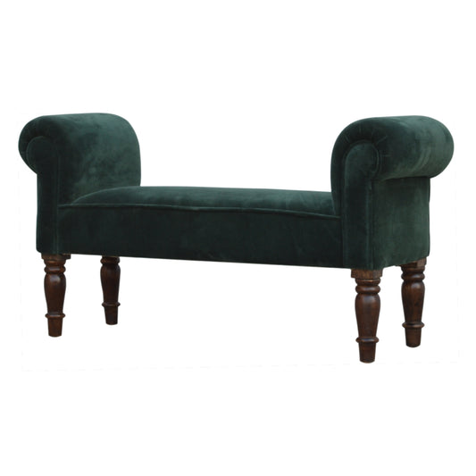 Emerald Green Velvet Bench