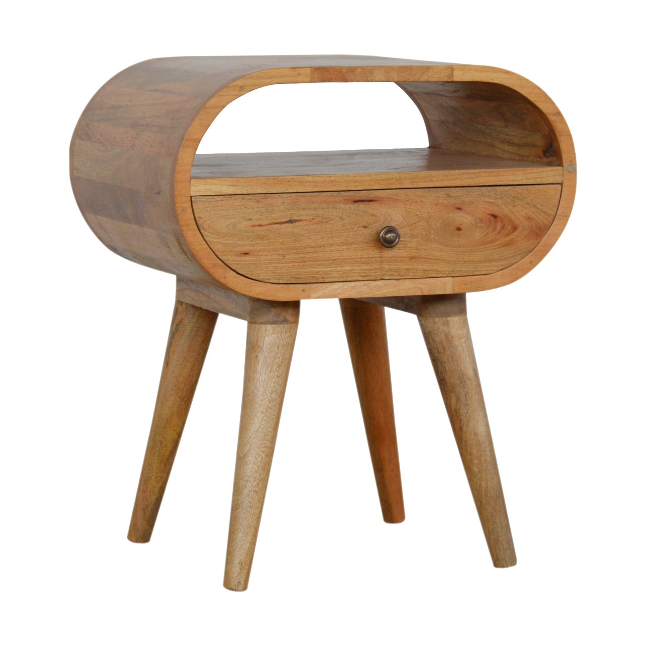 Circular Open Slot Bedside Table