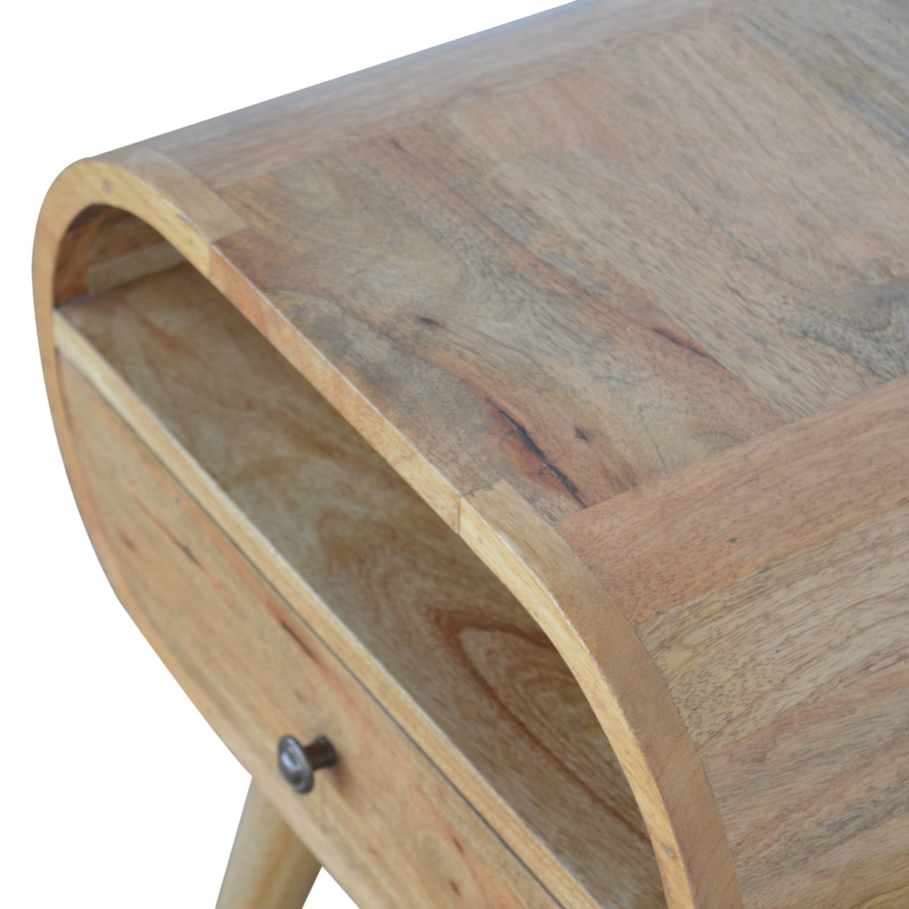 Circular Open Slot Bedside Table