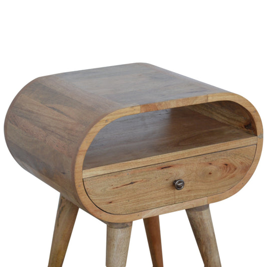 Circular Open Slot Bedside Table