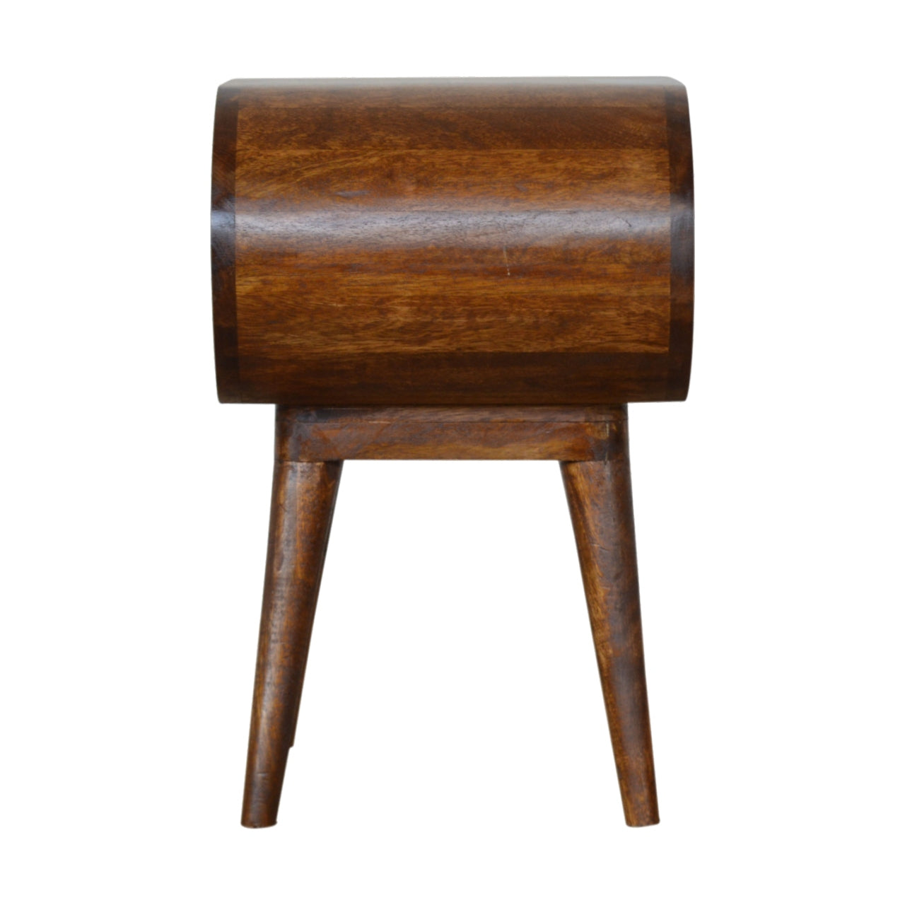Retro Chestnut Circular Open Bedside Table