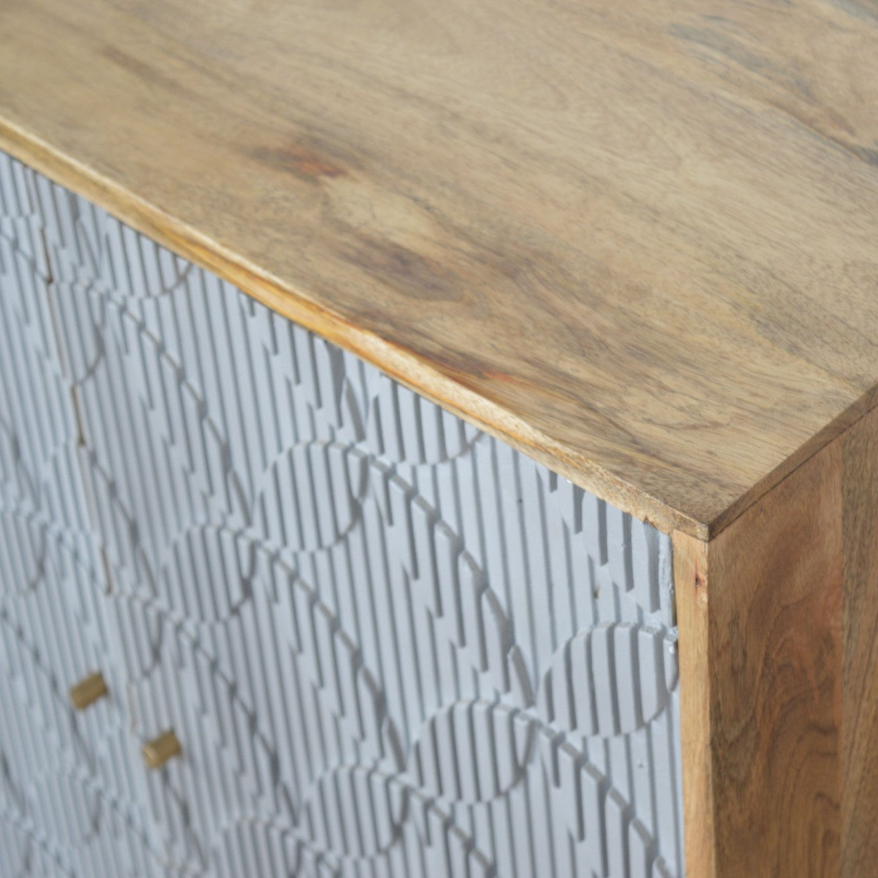 Milan Grey Patterned Cabinet