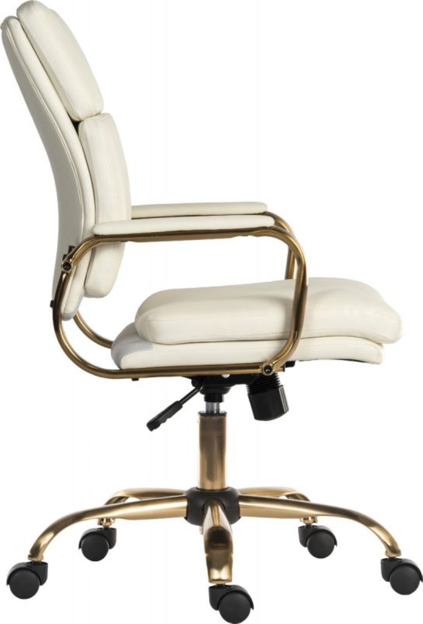Retro vintage style executive office chair with gold swivel base