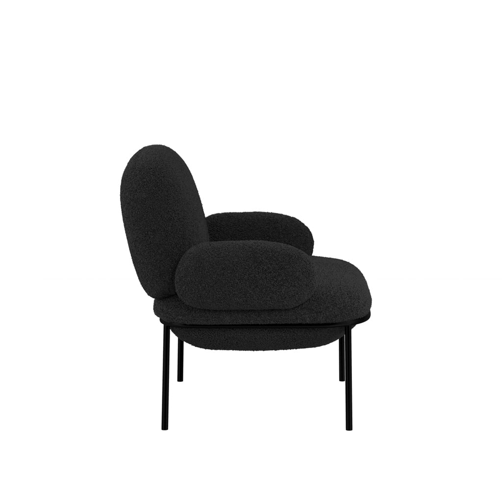 Modern black boucle chair