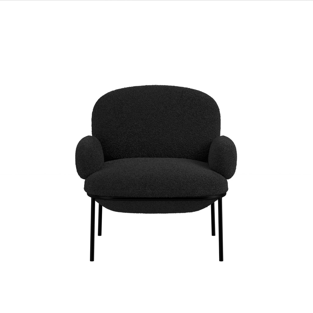 Modern black boucle chair