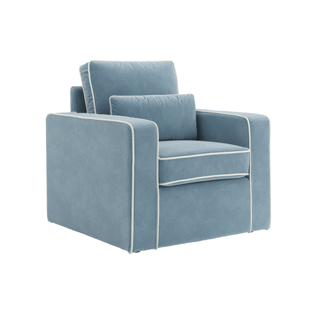 Diego ice blue armchair