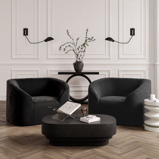oval black coffee table 