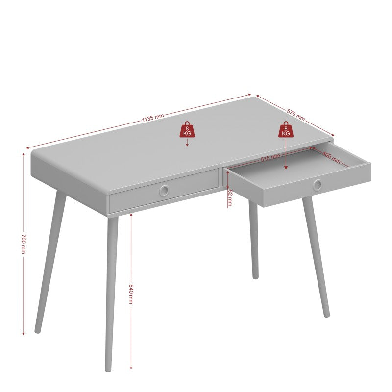 Scandi Softline Standard Schreibtisch Softweiß