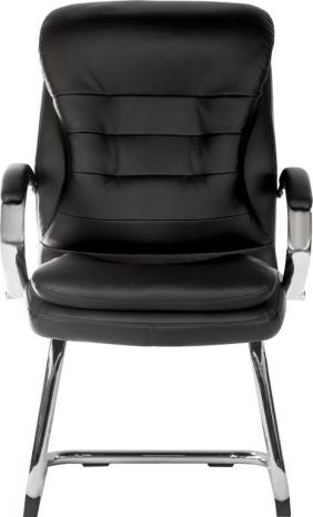 GOLIATH LIGHT VISITOR RECEPTION CHAIR IN BLACK LEATHER