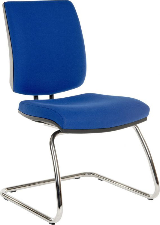 Deluxe fabric visitor reception chair in Blue