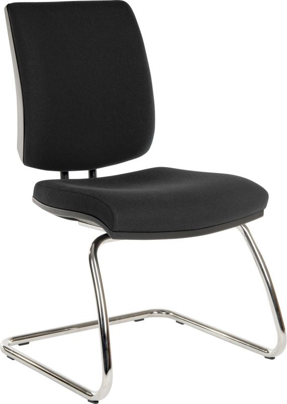 Deluxe fabric visitor reception chair in Black Fabric