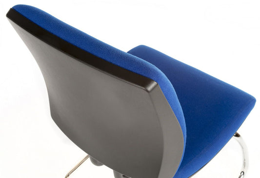 Deluxe fabric visitor reception chair in Blue