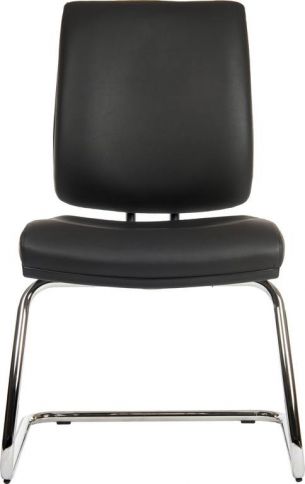 Copy of Deluxe fabric visitor reception chair in Black Faux Leather