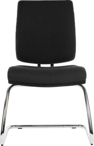 Deluxe fabric visitor reception chair in Black Fabric