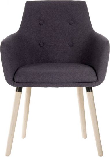 Contemporary Scandi Reception Chair in Graphite Grey - Pair