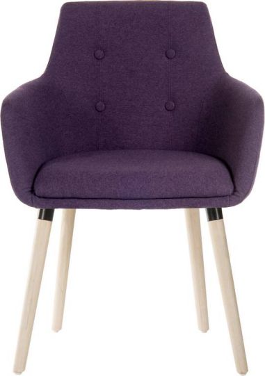 Contemporary Scandi Reception Chair in Plum Purple - Pair