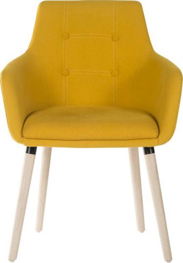 Contemporary Scandi Reception Chair in Yellow - Pair