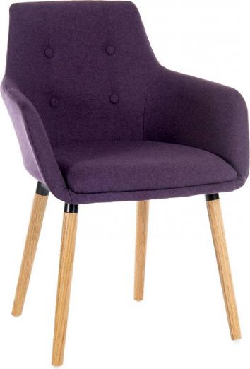 Contemporary Scandi Reception Chair in Plum Purple - Pair