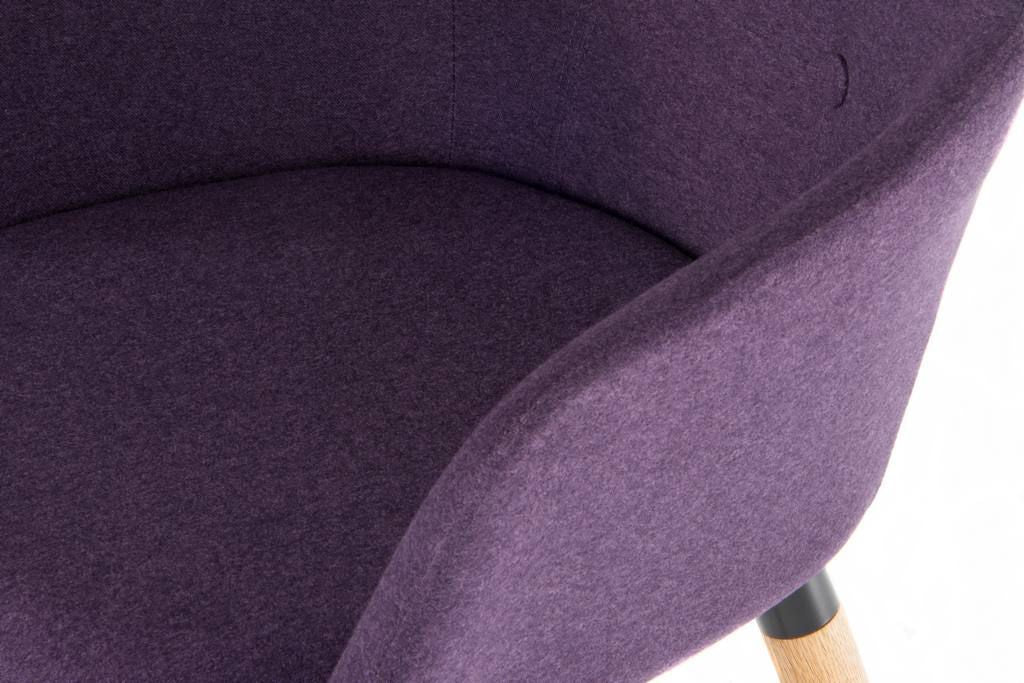 Contemporary Scandi Reception Chair in Plum Purple - Pair