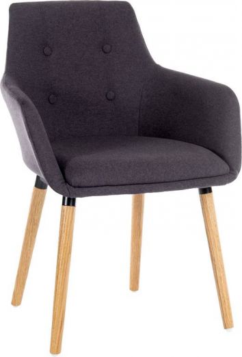 Contemporary Scandi Reception Chair in Graphite Grey - Pair