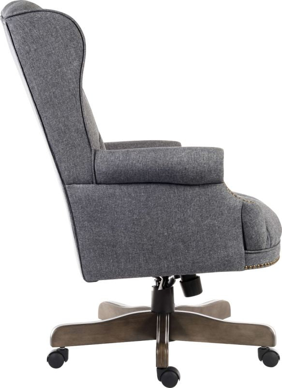 grey tufted swivel office chair 