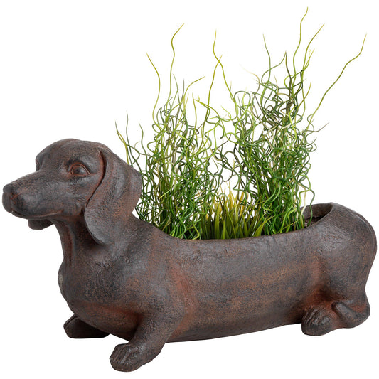 Dachshund Sausage Dog Quirky Rustic Planter