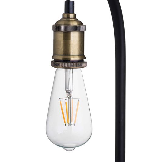 Industrial Black And Brass Floor Lamp Inc Bulb