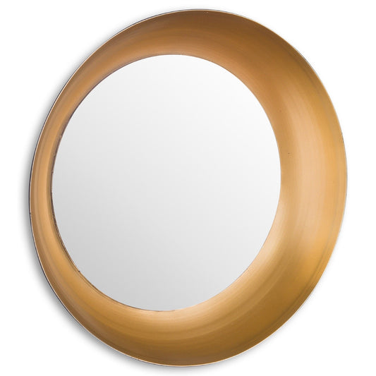 Gold Rimmed Round Mirror
