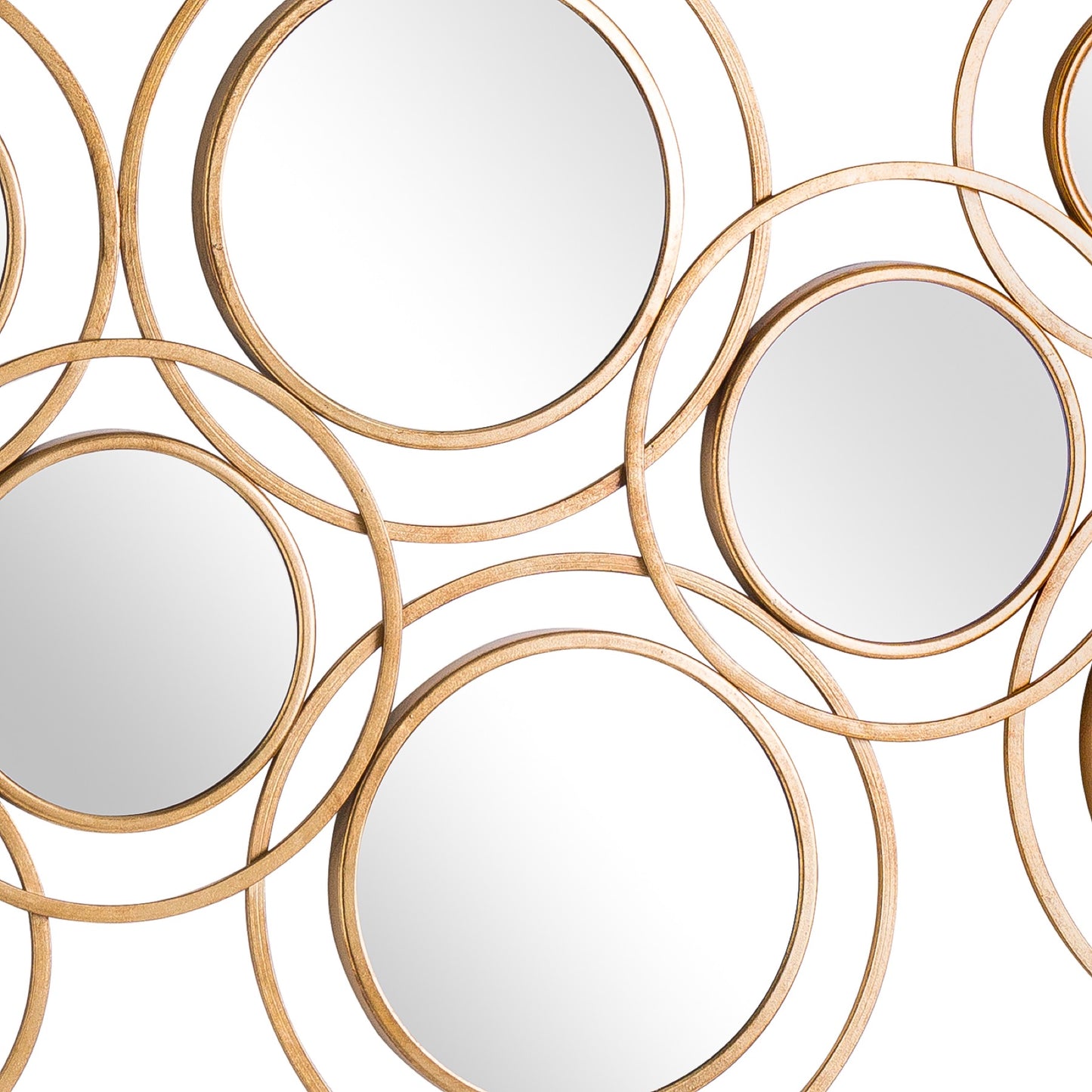 Abstract Gold Circular Wall Mirror