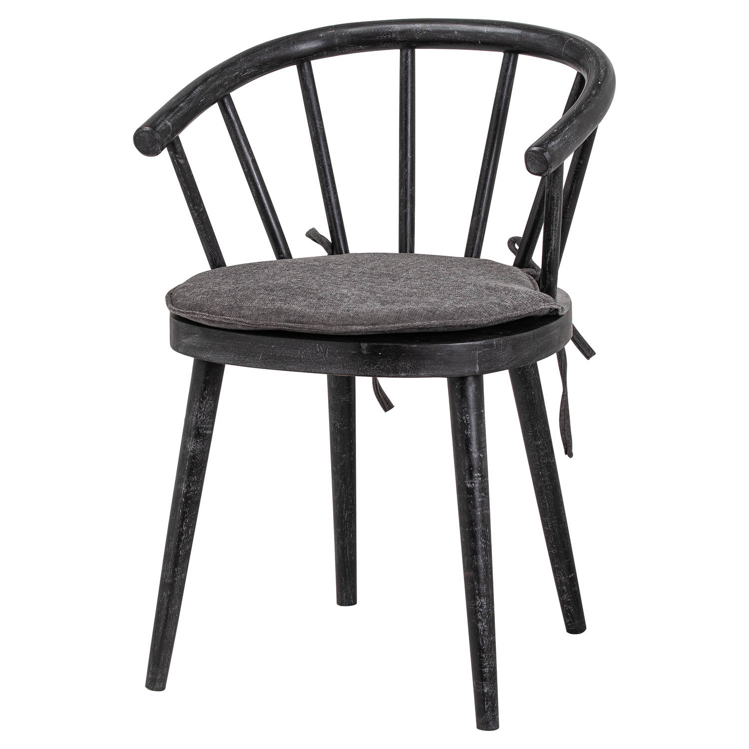 Nordic Collection Black Wooden Scandi Dining Chair