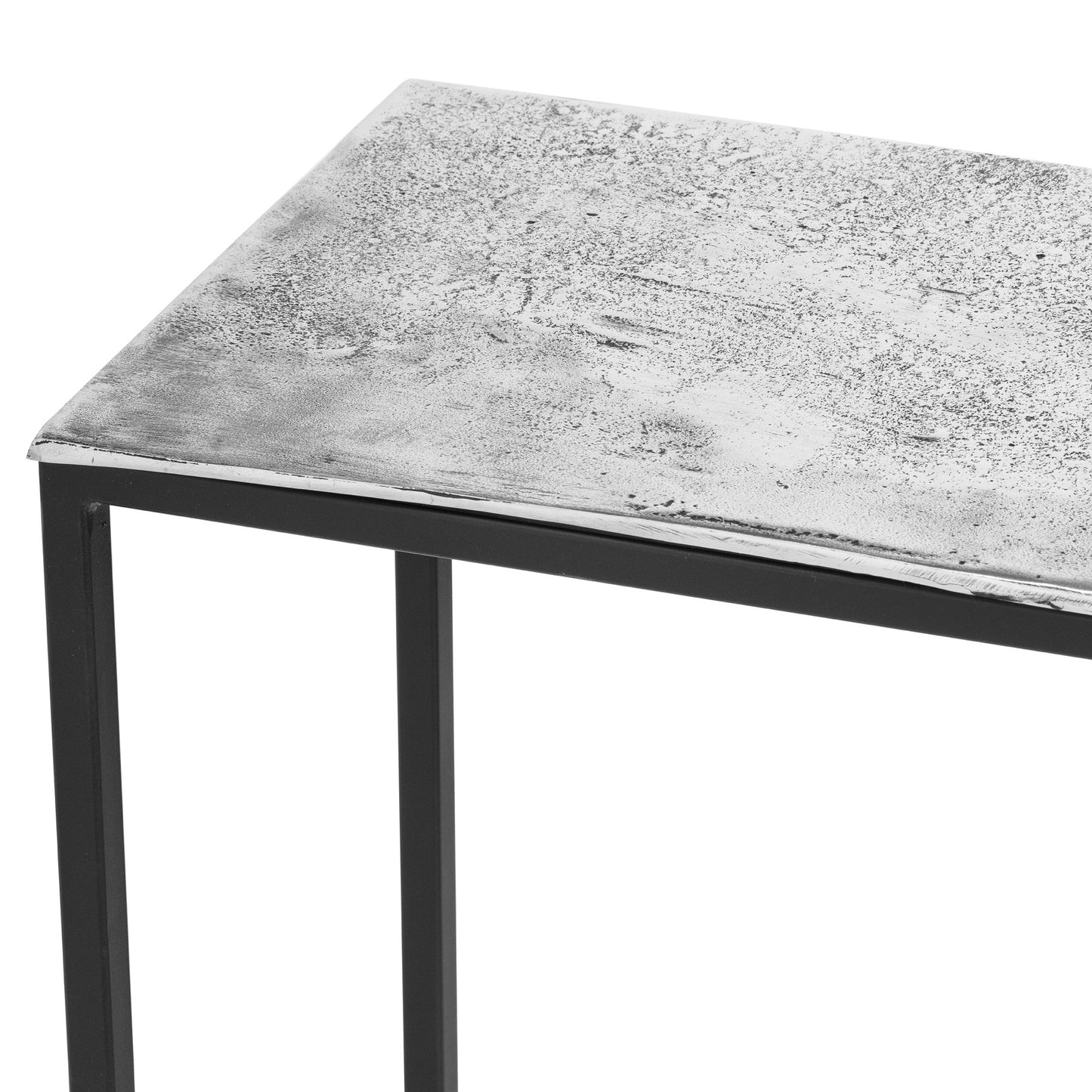 Cast Aluminium Industrial Silver Slimline Console Table