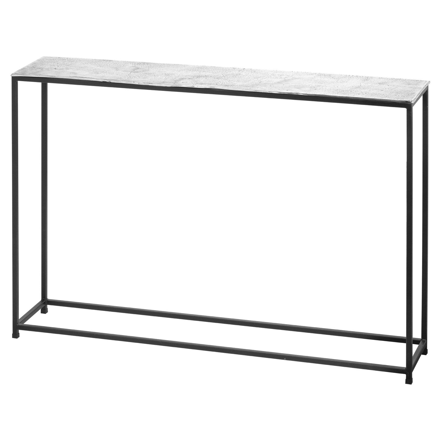 Cast Aluminium Industrial Silver Slimline Console Table